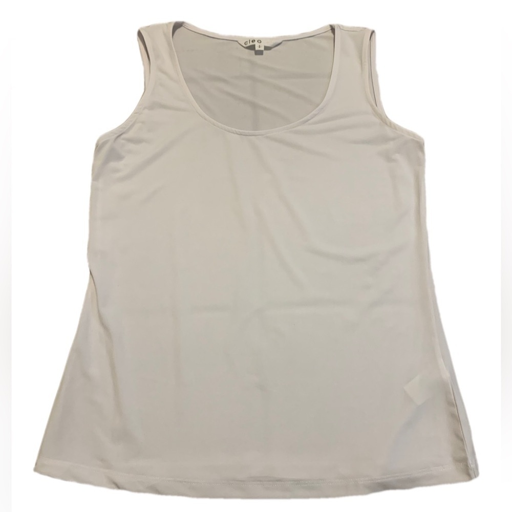 ⚡️Cleo White Scoop Neck Sleeveless Tank Top - Size Small (S/P)